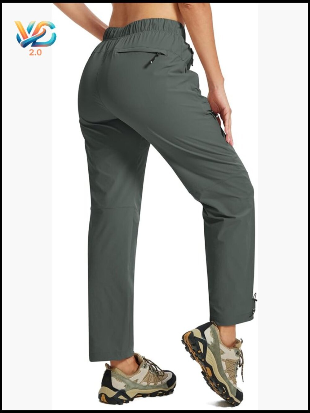 Woven Cargo Hiking Pants Quick Dry with Zipper Pockets Water Resistant